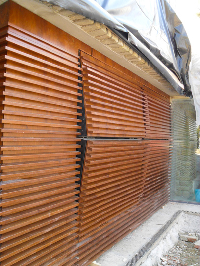 parete in legno per garage